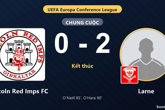 Gục ngã ở phút cuối, Lincoln Red Imps FC bị loại, Larne đoạt vé đi tiếp