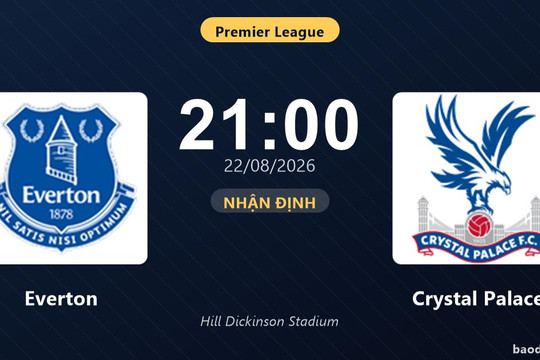 Nhận định Everton vs Crystal Palace: đội hình dự kiến
