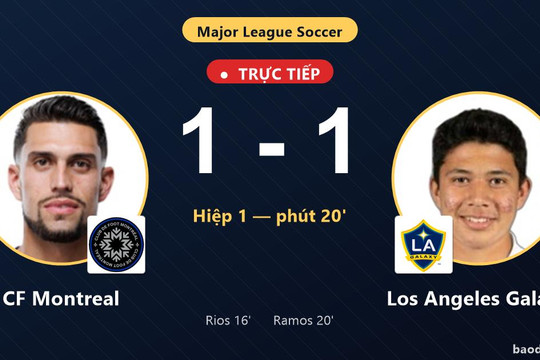 Trực tiếp CF Montreal vs Los Angeles Galaxy: Los Angeles Galaxy gỡ hòa 1-1