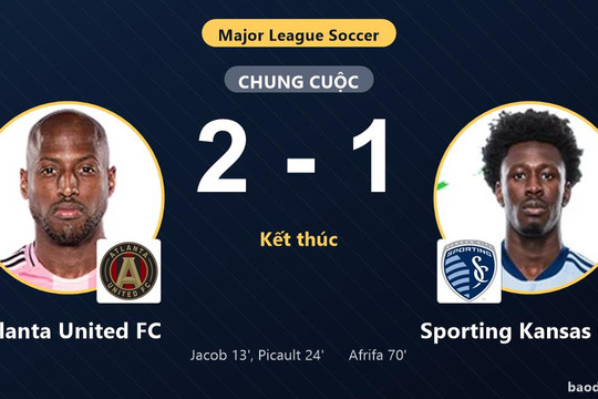 Hạ Sporting Kansas City 2-1, Atlanta United FC đẩy đối thủ lún sâu dưới đáy bảng