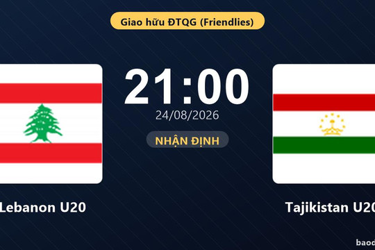 Nhận định Lebanon U20 vs Tajikistan U20 - Giao hữu ĐTQG (Friendlies)