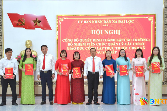 Đại Lộc và Thăng Phú công bố thành lập các trường mới