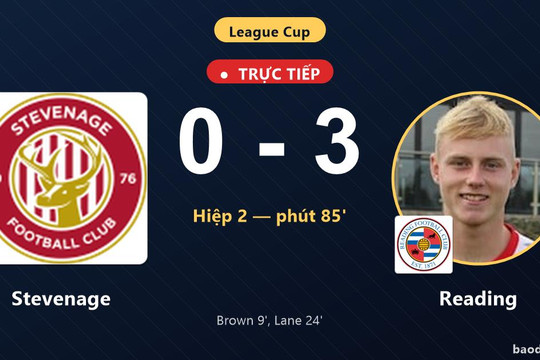Trực tiếp Stevenage vs Reading: Reading nới rộng cách biệt 0-3