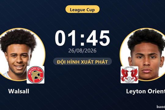 Trực tiếp Walsall vs Leyton Orient: Hiệp 2 bắt đầu, hòa 0-0