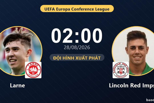 Trực tiếp Larne vs Lincoln Red Imps FC: Đội hình xuất phát