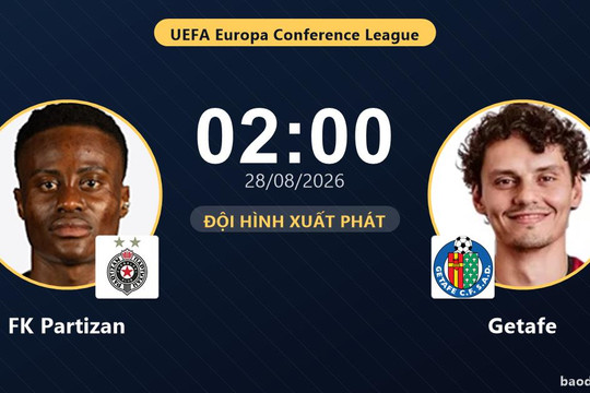Trực tiếp FK Partizan vs Getafe: Đội hình xuất phát