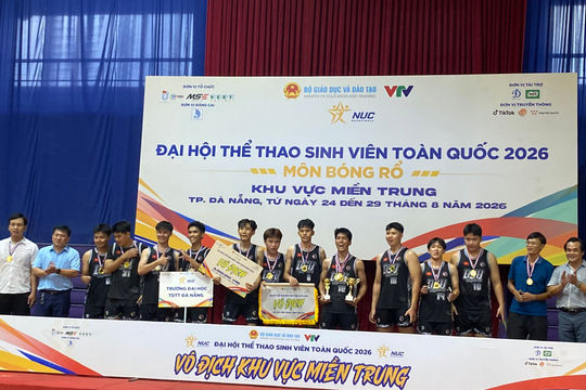 Trường Đại học Thể dục Thể thao Đà Nẵng đoạt chức vô địch vòng loại khu vực miền Trung môn bóng rổ