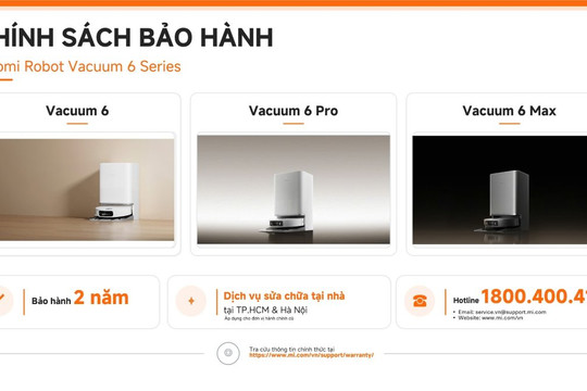 Xiaomi triển khai dịch vụ sửa chữa tận nhà cho Robot Vacuum 6 Series tại Hà Nội và TP.HCM