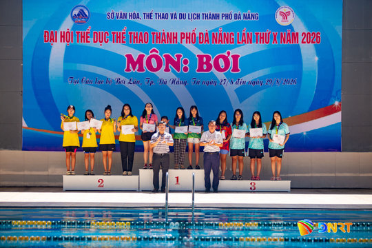 Phường Hải Châu giành giải Nhất toàn đoàn Giải bơi Đại hội Thể dục thể thao thành phố 2026