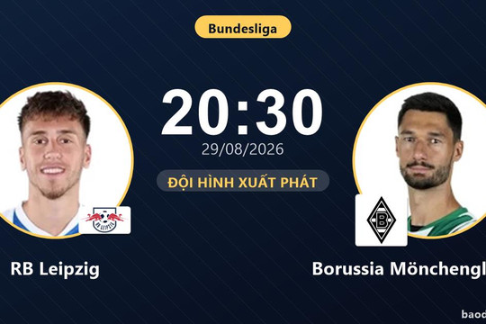 Trực tiếp RB Leipzig vs Borussia Mönchengladbach: Đội hình xuất phát