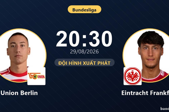 Trực tiếp Union Berlin vs Eintracht Frankfurt: Đội hình xuất phát