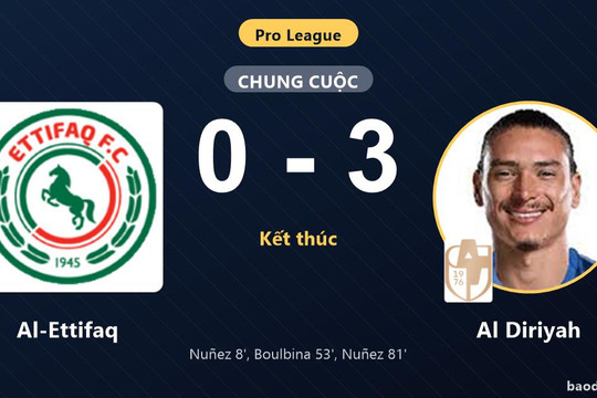 Đè bẹp Al-Ettifaq 3-0 trên sân khách, Al Diriyah áp sát nhóm giữa bảng