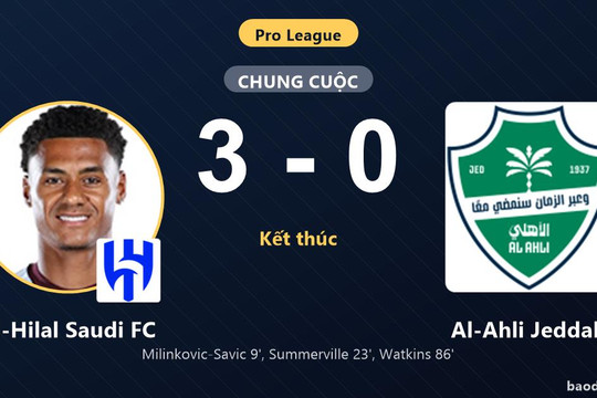 Hạ Al-Ahli Jeddah 3-0, Al-Hilal Saudi FC vững vàng ở nhóm đầu Pro League