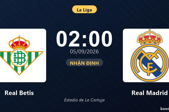 Nhận định Real Betis vs Real Madrid: Cơ hội bám đuổi ngôi đầu