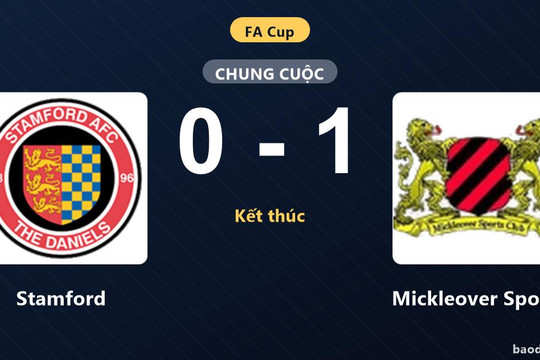 Mickleover Sports vượt qua Stamford 1-0 tại vòng loại FA Cup