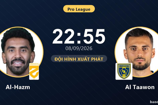 Trực tiếp Al-Hazm vs Al Taawon: Đội hình xuất phát