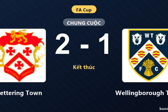 Kettering Town đánh bại Wellingborough Town 2-1 ở trận đá lại FA Cup