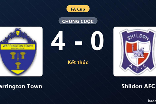 Thua đậm Warrington Town 4-0, Shildon AFC nhận kết cục cay đắng tại FA Cup
