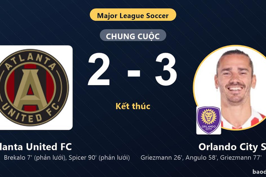 Atlanta United FC 2-3 Orlando City SC: Orlando City SC giành chiến thắng