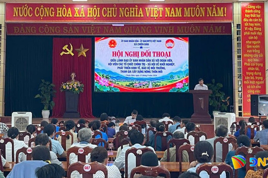 Lãnh đạo UBND xã Chiên Đàn đối thoại với đoàn viên, hội viên các tổ chức chính trị - xã hội