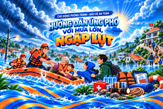 [Infographic] - Hướng dẫn ứng phó với mưa lớn, ngập lụt