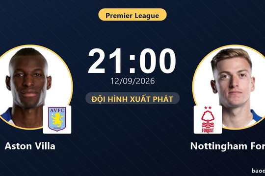 Trực tiếp Aston Villa vs Nottingham Forest: Aston Villa cầm bóng áp đảo, chưa có bàn thắng