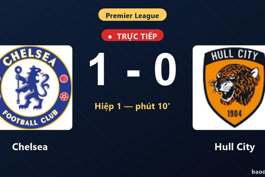 Trực tiếp Chelsea vs Hull City: Chelsea mở tỷ số