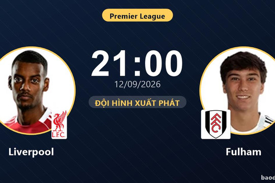 Trực tiếp Liverpool vs Fulham: Trận đấu đang diễn ra
