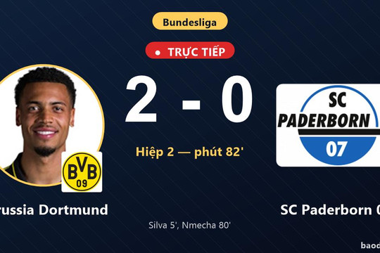 Trực tiếp Borussia Dortmund vs SC Paderborn 07: Borussia Dortmund nhân đôi cách biệt