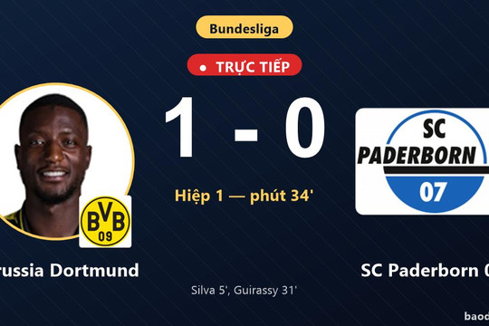 Trực tiếp Borussia Dortmund vs SC Paderborn 07: Borussia Dortmund bị VAR từ chối bàn thắng