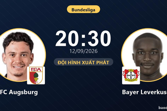 Trực tiếp FC Augsburg vs Bayer Leverkusen: Đội hình xuất phát