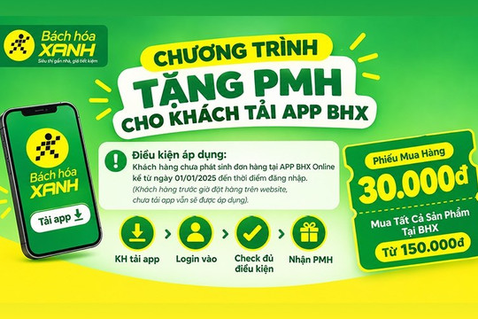 Cách nhận ngay phiếu mua hàng 30.000 đồng khi tải ứng dụng Bách hóa XANH trên điện thoại