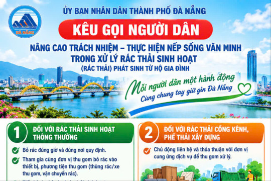 Đà Nẵng kêu gọi người dân phân loại, thu gom rác sinh hoạt đúng quy định