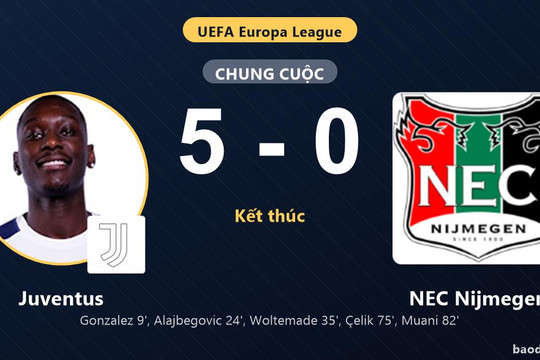 Vùi dập NEC Nijmegen 5-0, Juventus khởi đầu tưng bừng tại Europa League