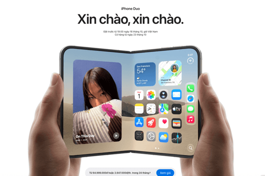 iPhone Duo chốt lịch mở bán tại Việt Nam từ 65 triệu đồng với công nghệ màn hình gập độc đáo