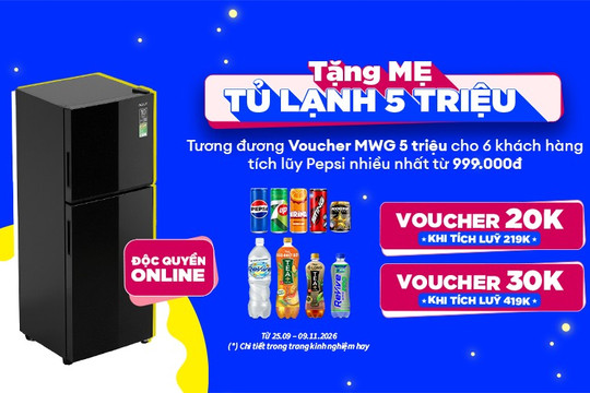 Mẹo tích lũy đơn hàng nước giải khát Pepsi săn voucher Điện Máy XANH 5 triệu đồng dễ dàng
