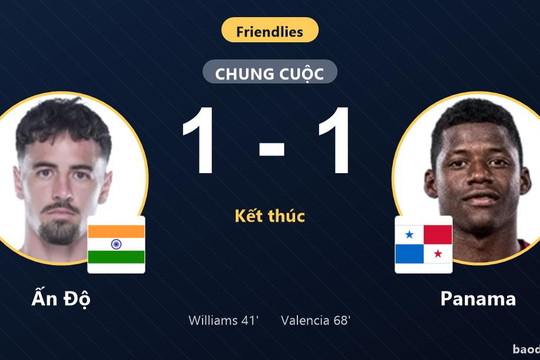 Đánh rơi lợi thế dẫn bàn, Ấn Độ bị Panama cầm hòa trong trận giao hữu quốc tế