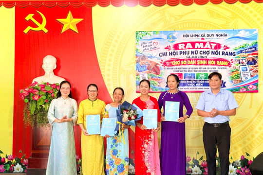 Duy Nghĩa thành lập Chi hội Phụ nữ chợ Nồi Rang và ra mắt mô hình “Chợ số dân sinh”