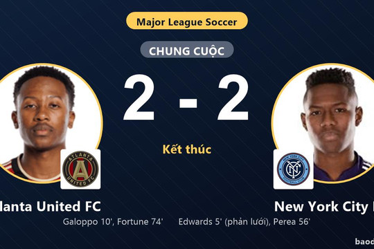 Hòa New York City FC 2-2, Atlanta United FC cùng đối thủ giành vé vào vòng 1/16