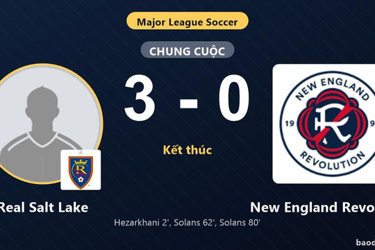 Thắng đậm New England Revolution, Real Salt Lake chính thức giành vé vào vòng 1/16