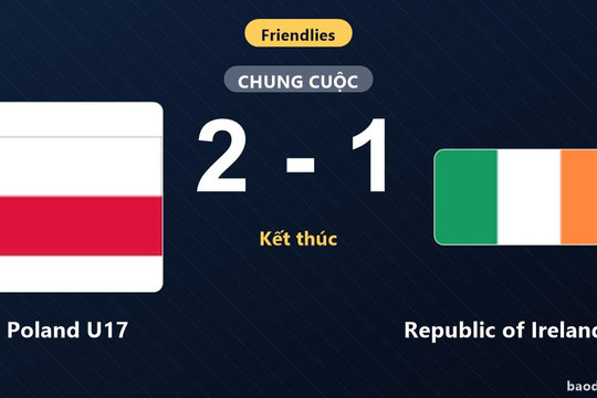 Poland U17 thắng sát nút, Republic of Ireland U17 nhận thất bại ở trận giao hữu quốc tế