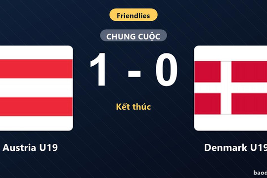 Hạ Denmark U19 với cách biệt tối thiểu, Austria U19 thắng trận giao hữu