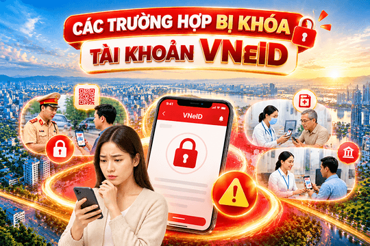 [Infographic] - Các trường hợp bị khóa tài khoản VNEID