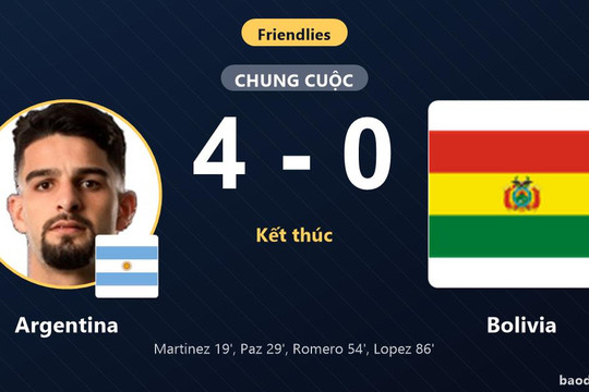 Argentina thắng đậm 4-0, phô diễn sức mạnh khiến Bolivia hoàn toàn bất lực