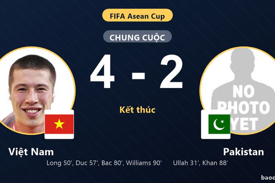 Ngược dòng hạ Pakistan, Việt Nam vươn lên nhì bảng FIFA Asean Cup
