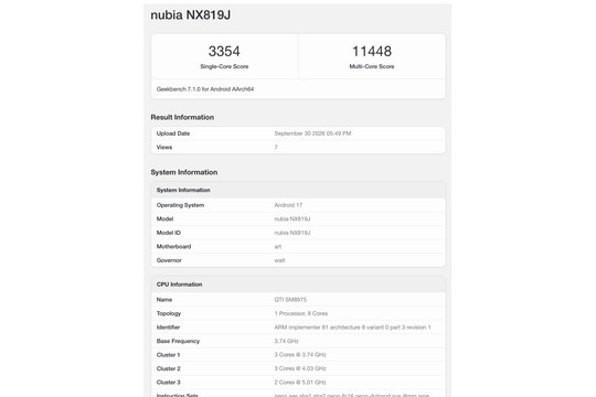 RedMagic 12 Pro+ lộ diện sức mạnh Geekbench với vi xử lý Snapdragon thế hệ mới và RAM 16GB
