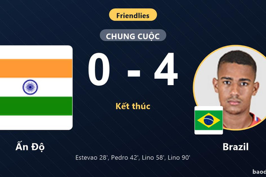 Áp đảo chủ nhà Ấn Độ, Brazil thắng tưng bừng ở trận giao hữu