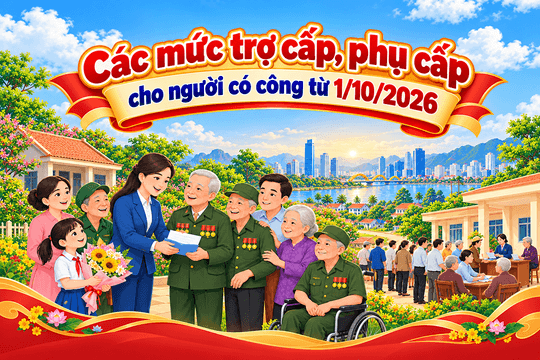 [Infographic] - Các mức trợ cấp, phụ cấp cho người có công từ 1/10/2026
