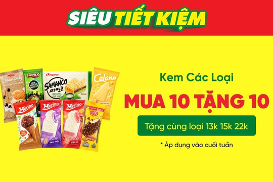 Cách săn kem que giải nhiệt thơm ngon tiết kiệm với ưu đãi mua 10 tặng 10 tại Bách hóa XANH
