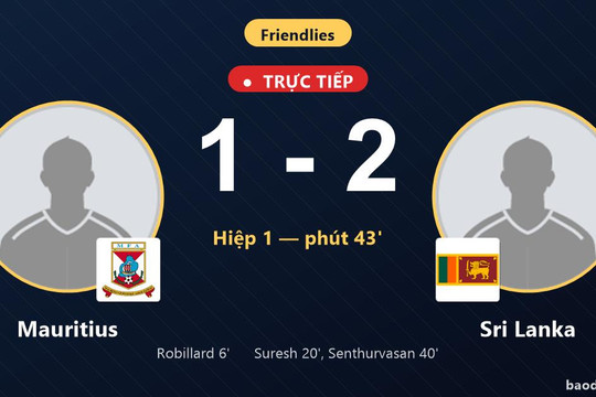 Trực tiếp Mauritius vs Sri Lanka: Hiệp 2 bắt đầu, Sri Lanka dẫn 2-1